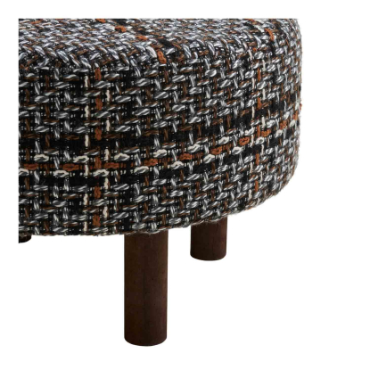 Falkirk puf, sort/hvid/brun, Ø50 cm