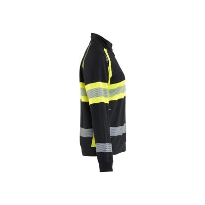 Blåkläder 3505 dame high vis sweatshirt, sort/hi-vis gul