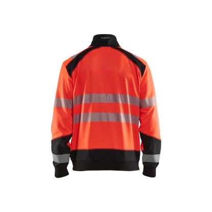 Blåkläder 3558 high vis sweatshirt full zip, hi-vis rød/sort