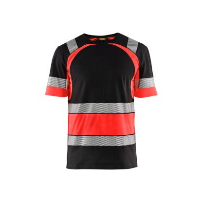 Blåkläder 3421 high vis t-shirt, sort/hi-vis rød