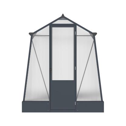 Westmann Aurora 68 drivhus, aluminium/polycarbonat, antracitgrå - 4,7 m²