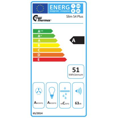 Thermex Slim S4 PLUS skabsintegreret emhætte, stål, 60 cm