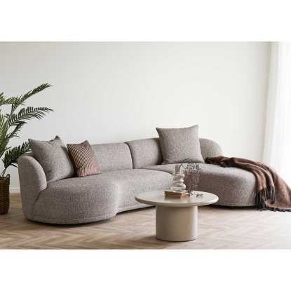 Kingston højrevendt loungesofa med to puder, brun