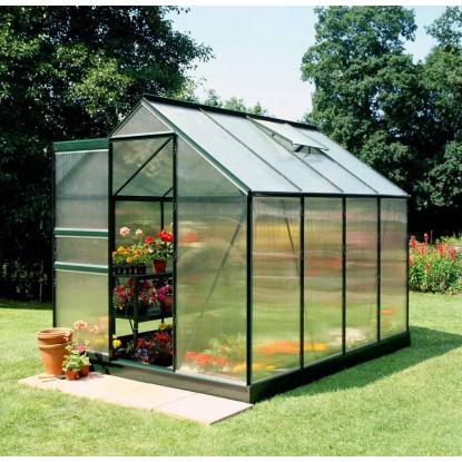 Halls Popular drivhus 5,0 m², grøn, 4 mm poly
