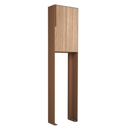Bravios Faro postkasse med stander, HPL front, rust