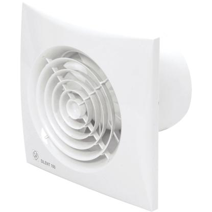 Thermex Silent 100 CHRZ ventilator med timer og hygrostat, 158 x 158 mm, Ø98 mm
