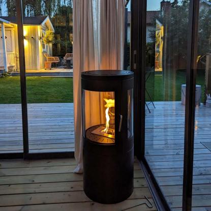 ScandiFlames Columbus biobrændeovn, 360-view, sort
