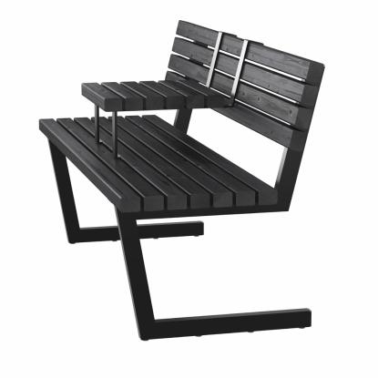 PLUS Relax bænk med hængebord, sort, 150 cm