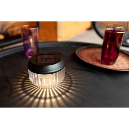 LUTEC DIVA LED batterilampe med solceller, Ø11 cm, IP44, sort - 2 stk.