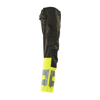MASCOT SAFE SUPREME Leeds arbejdsbukser med knælommer, sort/hi-vis gul