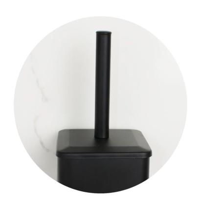 Toiletrulleholder med toiletbørste, fritstående, sort, 20 x 80 cm
