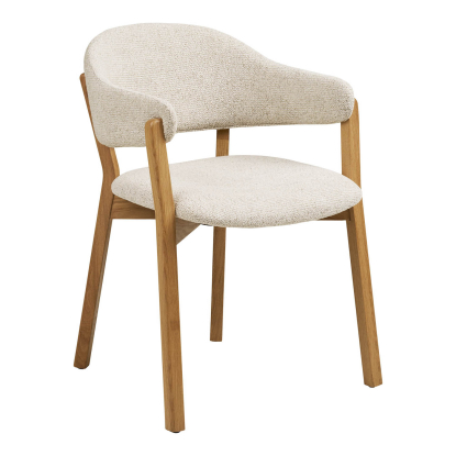 Darwin og Dunkirk spisebordssæt med 6 stole, eg/egefiner, beige, 90 x 180-230 cm
