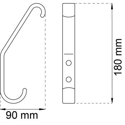 Habo 1020 hattekrog, messing 