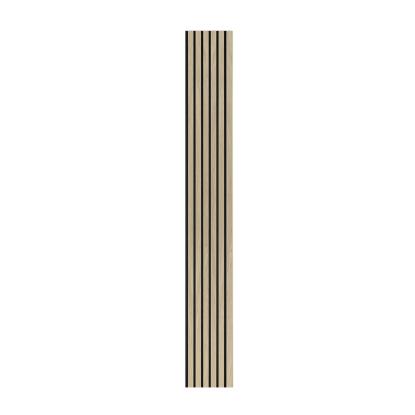 I-Wood Medio+ Original akustikpanel, ubehandlet natur, sort filt og lys kerne, egefiner, 16 x 300 mm