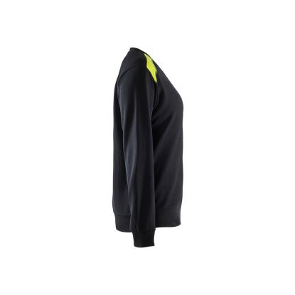 Blåkläder 3408 dame sweatshirt, sort/hi-vis gul