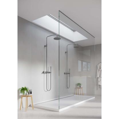 Fibo Cement vådrumspanel med 60 x 30 cm fliselook, 10 x 600 x 2400 mm, grey cement silk