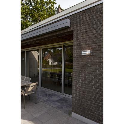 LUTEC VIDAR udendørs væglampe, L25 cm, E27, IP54, galvaniseret stål