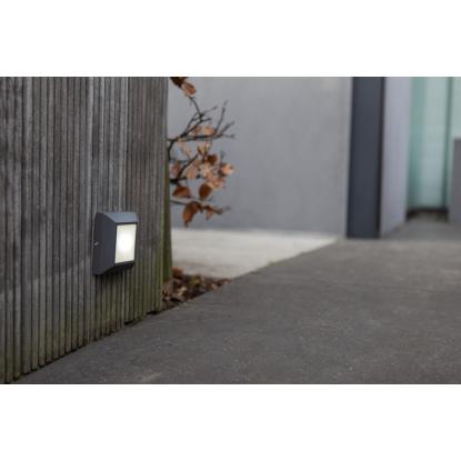 LUTEC HELENA firkantet udendørs LED væglampe, 10,1 x 10,1 cm, IP54, 4000K, mørk grå