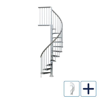 DOLLE Toronto spindeltrappe med repos, Ø185 cm