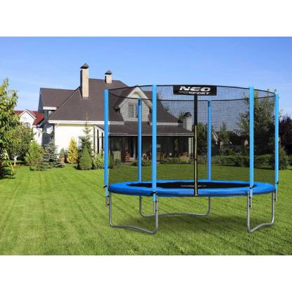 Neo Sport trampolin med stige og net, blå, Ø244 cm, maks. 80 kg